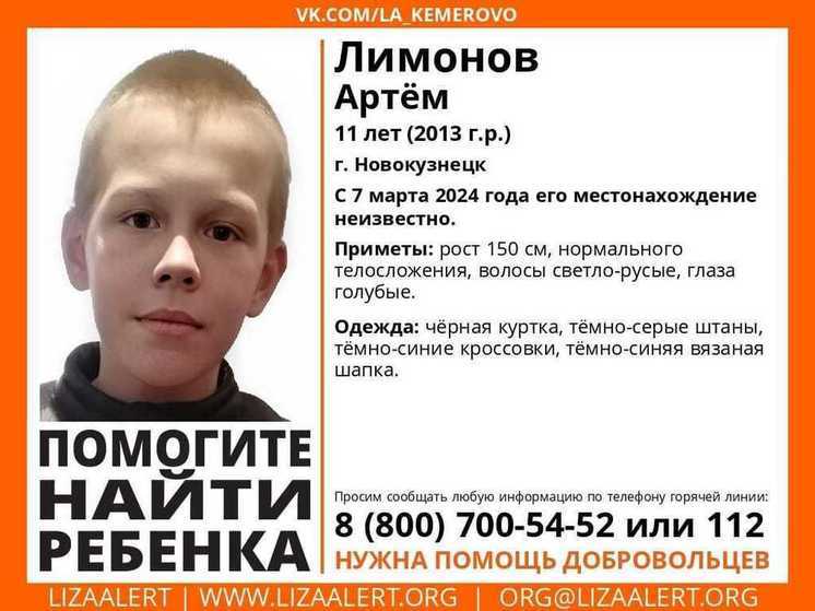 В Новокузнецке после прогулки пропал 11-летний мальчик