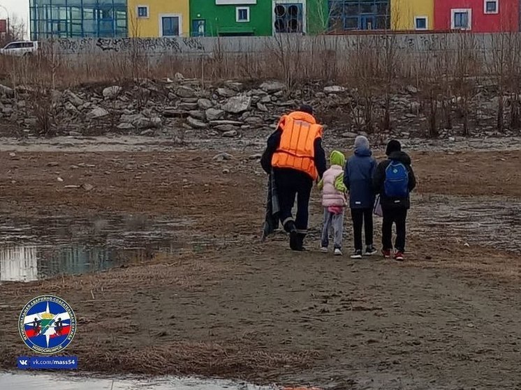 В Новосибирске спасатели вытащили детей из холодной воды Оби