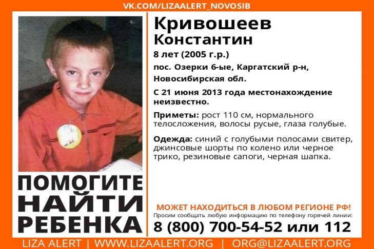 В День пропавших детей в Новосибирске вспомнили исчезнувшего 11 лет назад мальчика